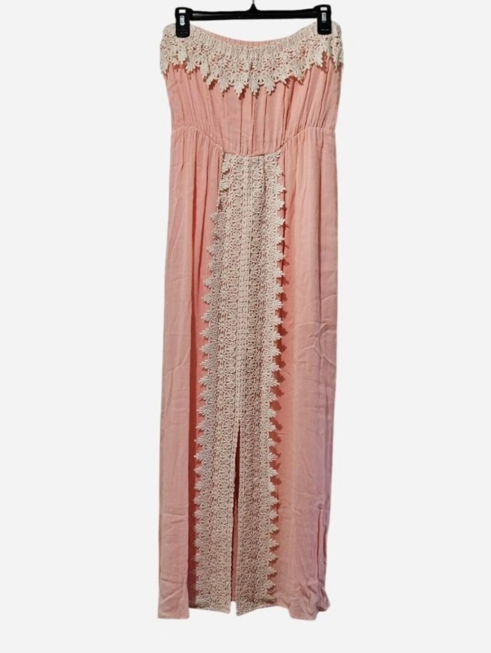 Chloah Strapless Halter top dress with Crochet Women's Size Medium NEW